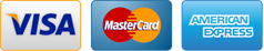 We accept Visa, Mastercard, American Express